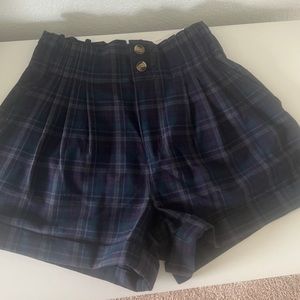 American Eagle Plaid High Waisted Shorts